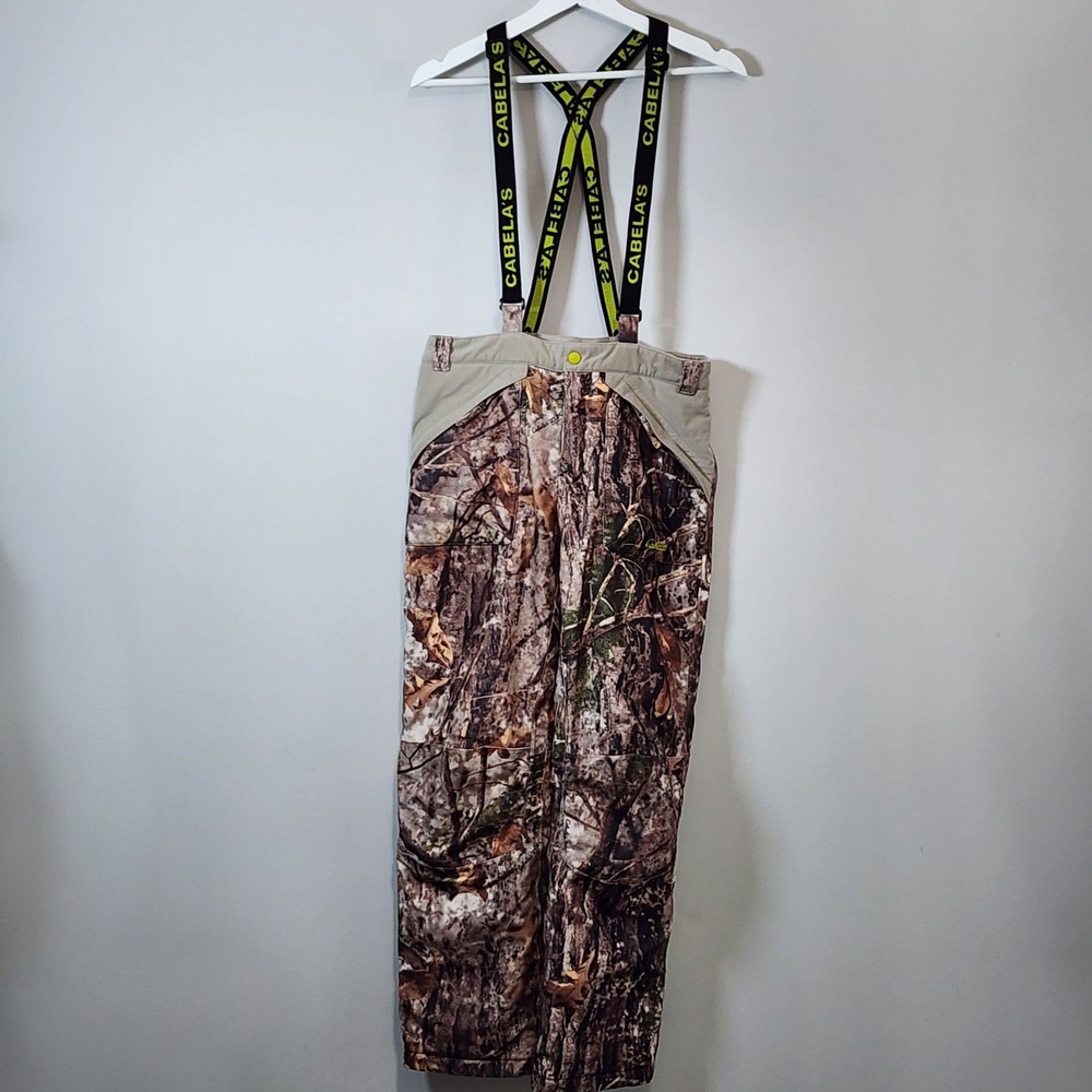 Cabela Camo Hunting Snow Pants Youth XL Mens Small Dry Plus 32x29 Bib Insulated